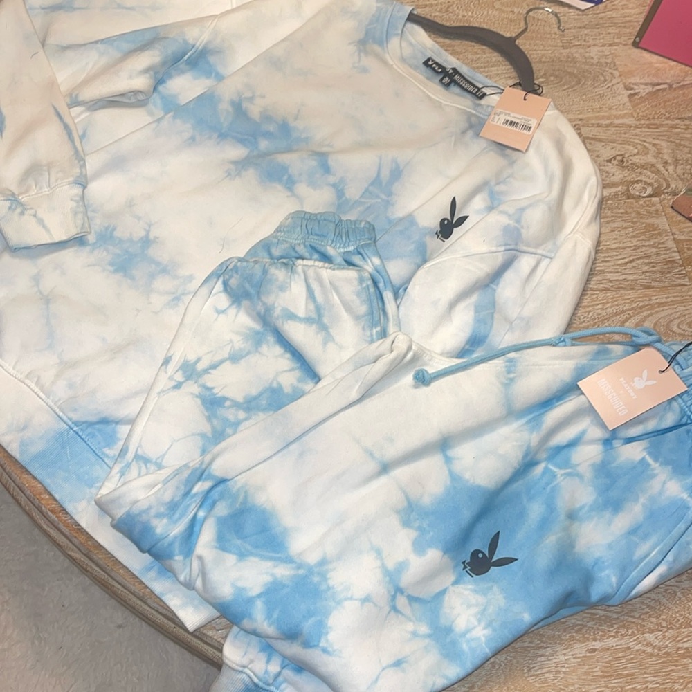 NWT Playboy x Missguided 2 Piece Set Small S NWT Blue